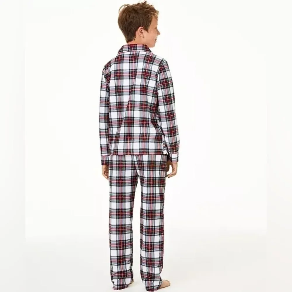 FAMILY PAJAMAS Matching Kids Stewart Plaid Pajama Set, Size 4-5 new